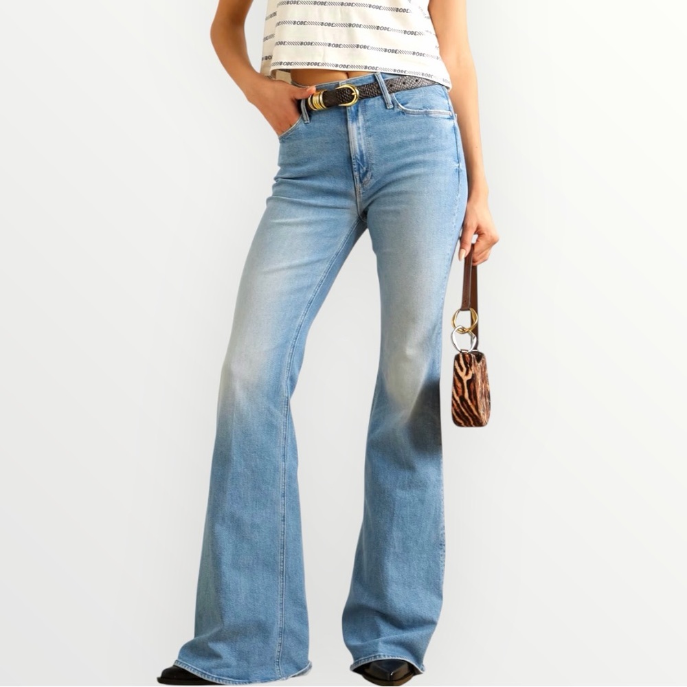 NWT MOTHER The Doozy High-Rise Flare Jeans Women's 29 Blue Let's Get It Together - Picture 2 of 16